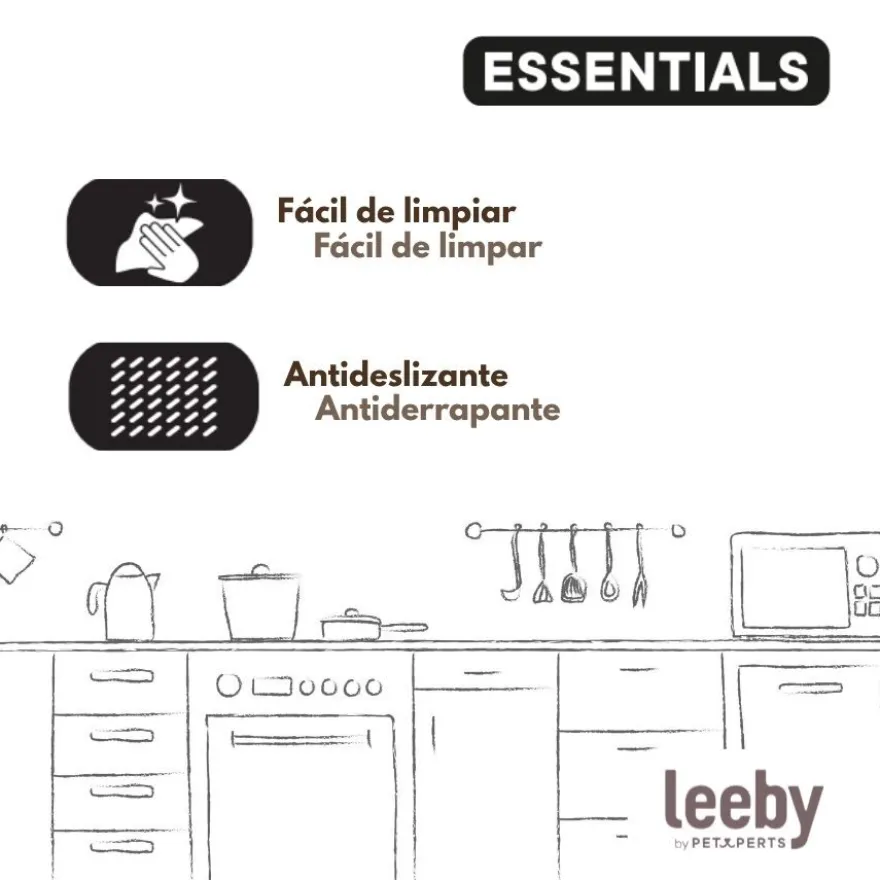Leeby Comedero Doble de Acero Inoxidable con Soporte para perros y gatos