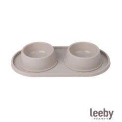 Leeby Comedero Doble de Plástico para perros y gatos
