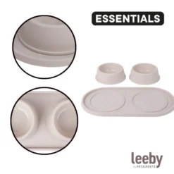 Leeby Comedero Doble de Plástico para perros y gatos