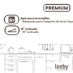 Leeby Comedero Elevado Inclinado de Cerámica Blanco para gatos