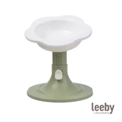 Leeby Comedero Elevado Inclinado de Cerámica Estilo Flor para gatos