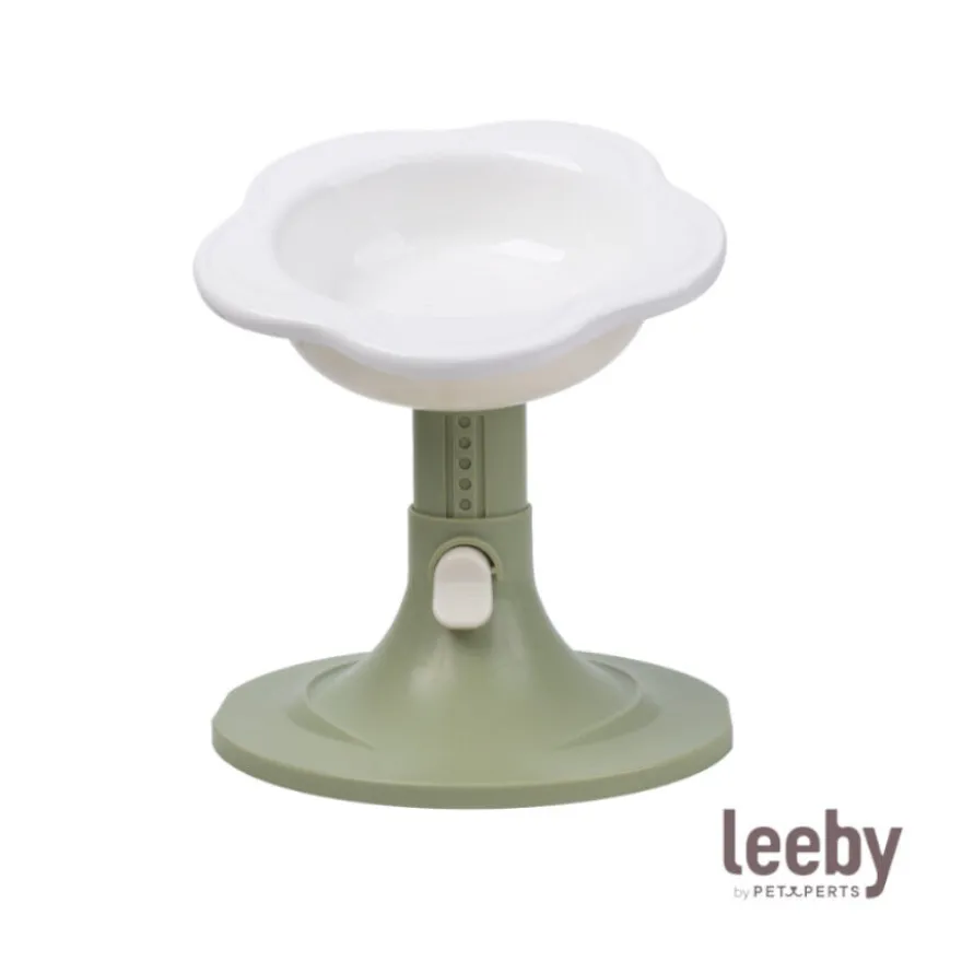 Leeby Comedero Elevado Inclinado de Cerámica Estilo Flor para gatos