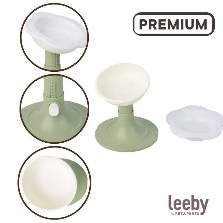 Leeby Comedero Elevado Inclinado de Cerámica Estilo Flor para gatos