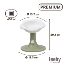 Leeby Comedero Elevado Inclinado de Cerámica Estilo Flor para gatos
