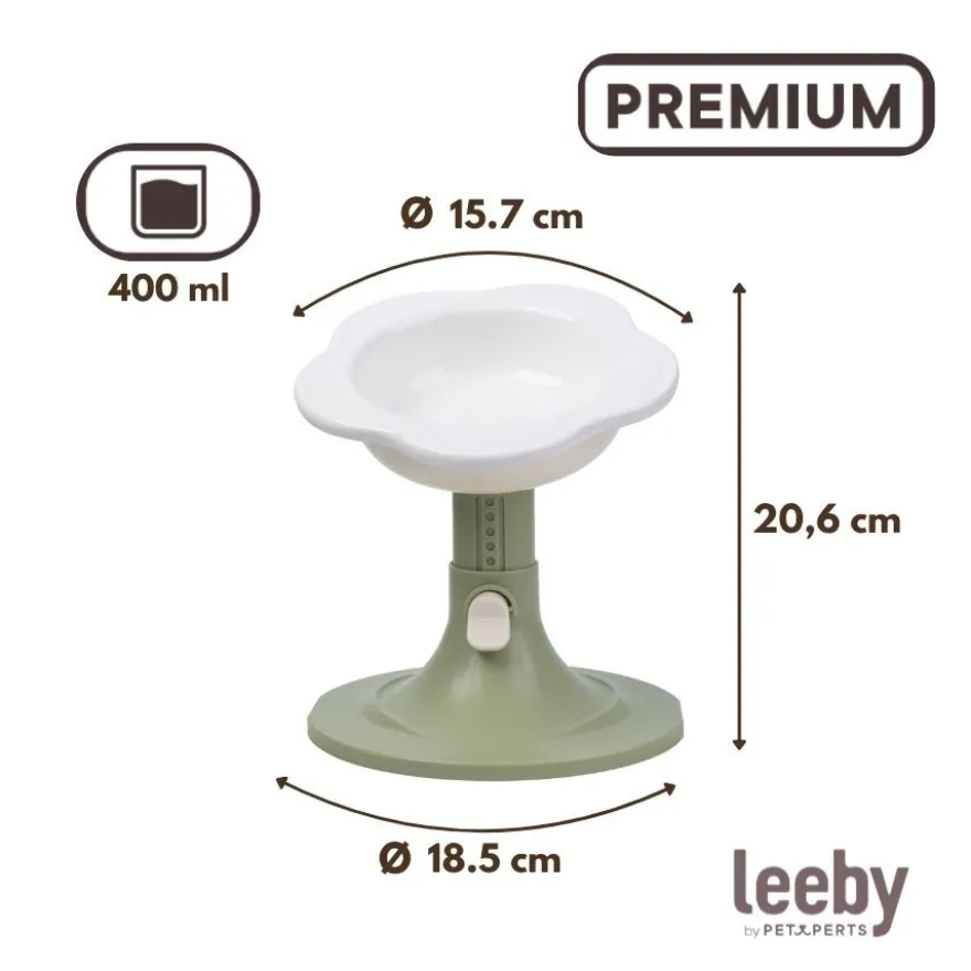 Leeby Comedero Elevado Inclinado de Cerámica Estilo Flor para gatos