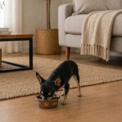 Leeby Comedero Estampado Huellas Acero Inoxidable para perros