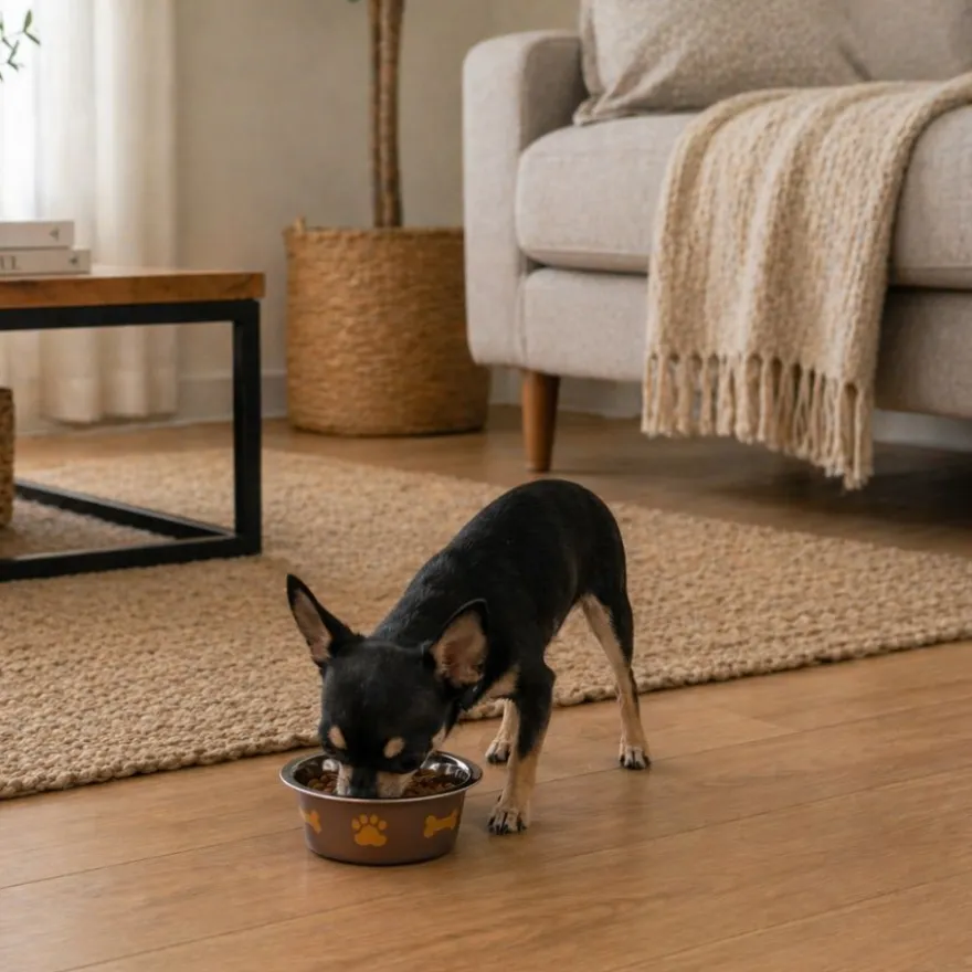 Leeby Comedero Estampado Huellas Acero Inoxidable para perros