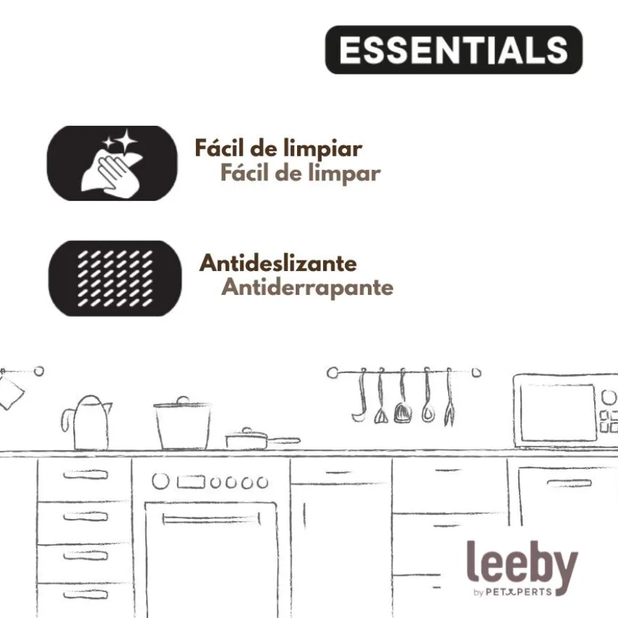 Leeby Comedero Estampado Huellas Acero Inoxidable para perros