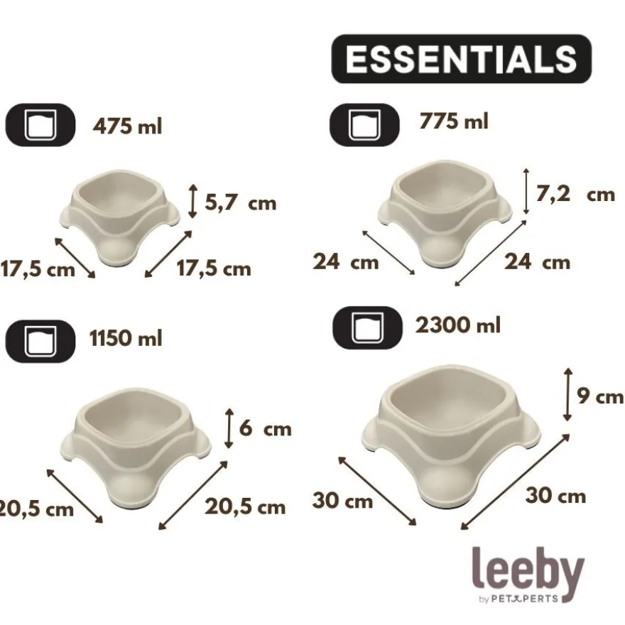 Leeby Comedero Plástico Taupe para perros