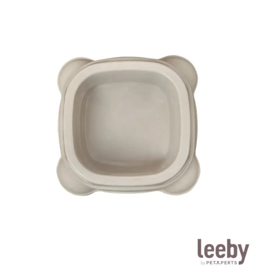 Leeby Comedero Plástico Taupe para perros