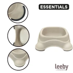Leeby Comedero Plástico Taupe para perros