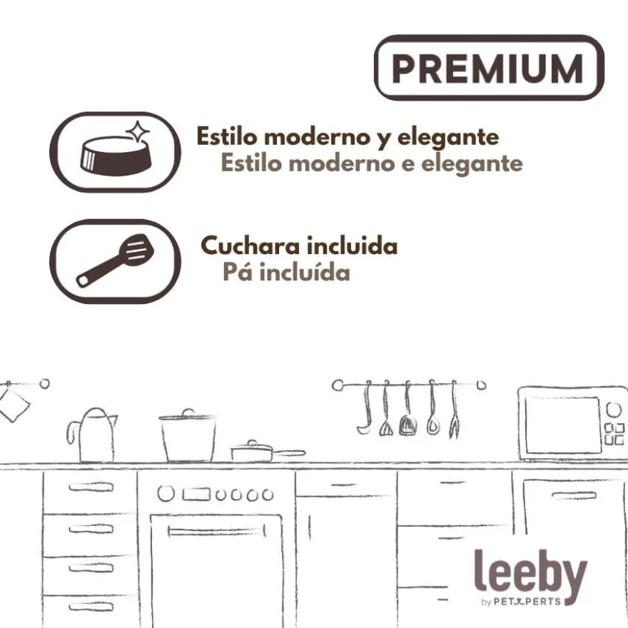 Leeby Contenedor de Hierro para Comidas de perros