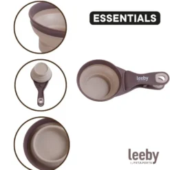 Leeby Cuchara Medidora Plegable Marrón para perros y gatos