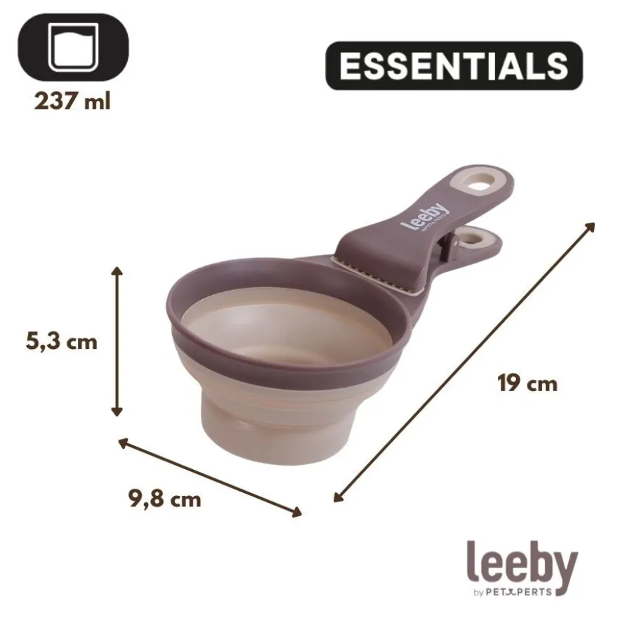 Leeby Cuchara Medidora Plegable Marrón para perros y gatos