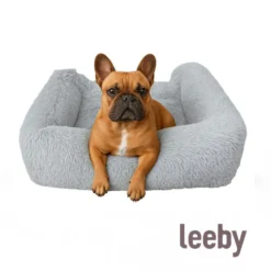 Leeby Cuna Antiestrés Desenfundable Gris para perros