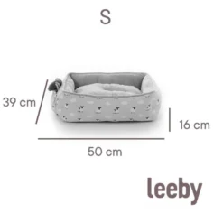 Leeby Cuna de Ovejitas con Cojín Desenfundable y Juguete para cachorros