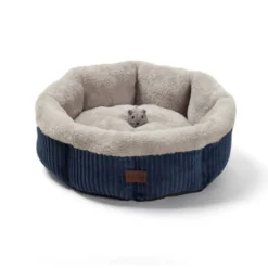 Leeby cuna redonda suave gris para gatos