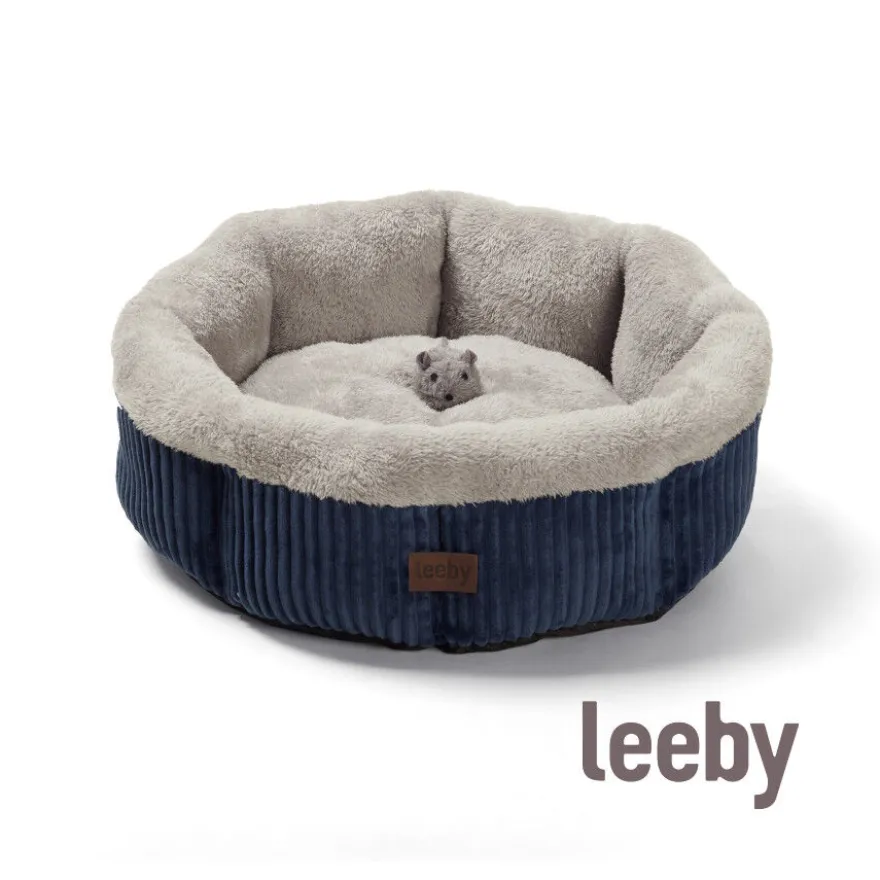 Leeby cuna redonda suave gris para gatos