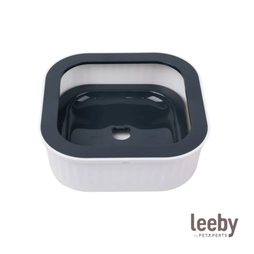 Leeby Dispensador Agua Anti Salpicaduras Blanco para perros