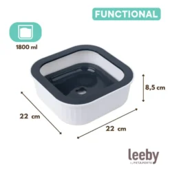 Leeby Dispensador Agua Anti Salpicaduras Blanco para perros