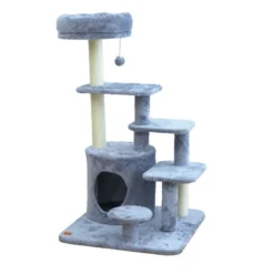Leeby Eduardo torre rascador multiplataforma con cama nido y juguete para gatos