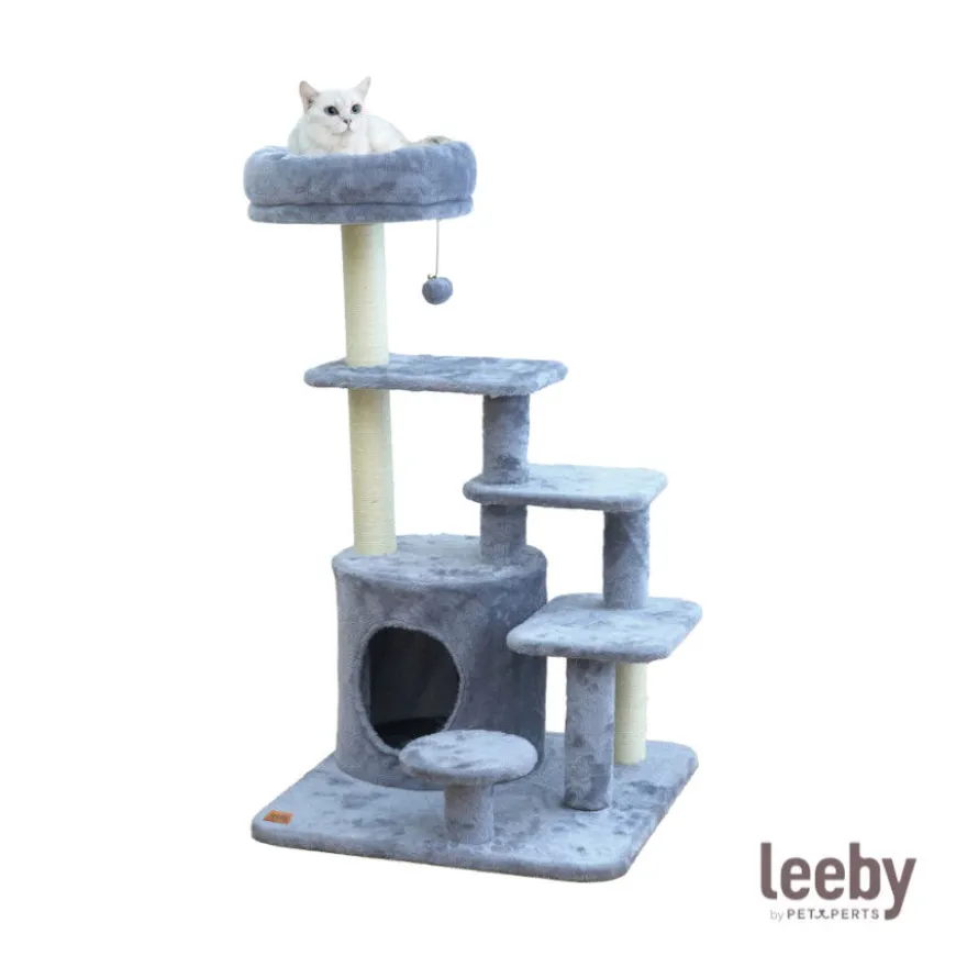 Leeby Eduardo torre rascador multiplataforma con cama nido y juguete para gatos