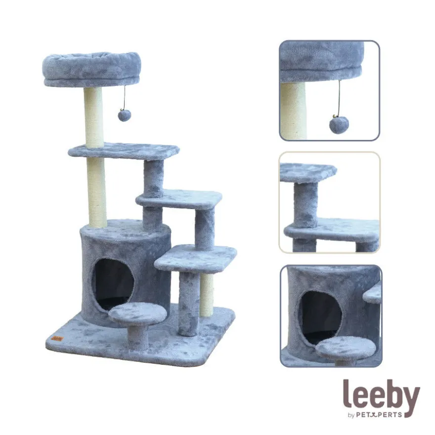 Leeby Eduardo torre rascador multiplataforma con cama nido y juguete para gatos