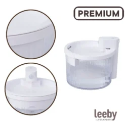 Leeby Fuente de Agua sin Cables Blanco para perros y gatos