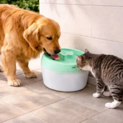 Leeby Fuente de Agua Verde para perros y gatos