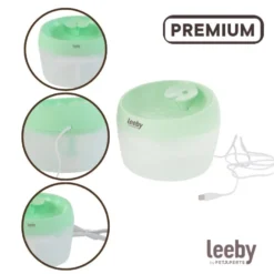 Leeby Fuente de Agua Verde para perros y gatos
