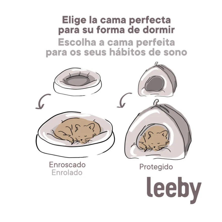 Leeby Iglú Antiestrés Gris para gatos