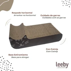 Leeby Kira tabla rascador de cartón negro para gatos