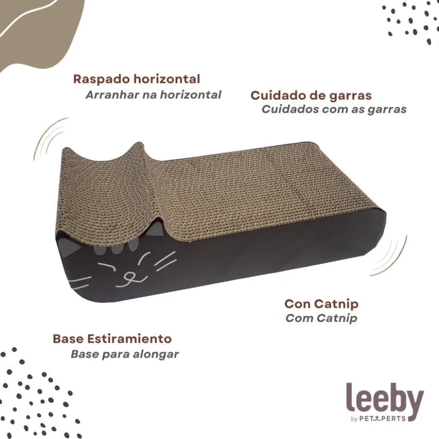 Leeby Kira tabla rascador de cartón negro para gatos