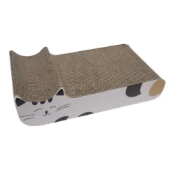 Leeby Kira tabla rascador de cartón blanco para gatos