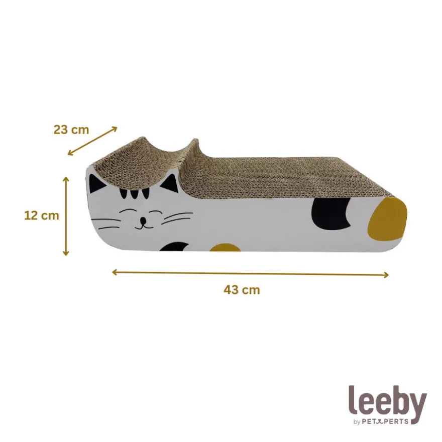 Leeby Kira tabla rascador de cartón blanco para gatos