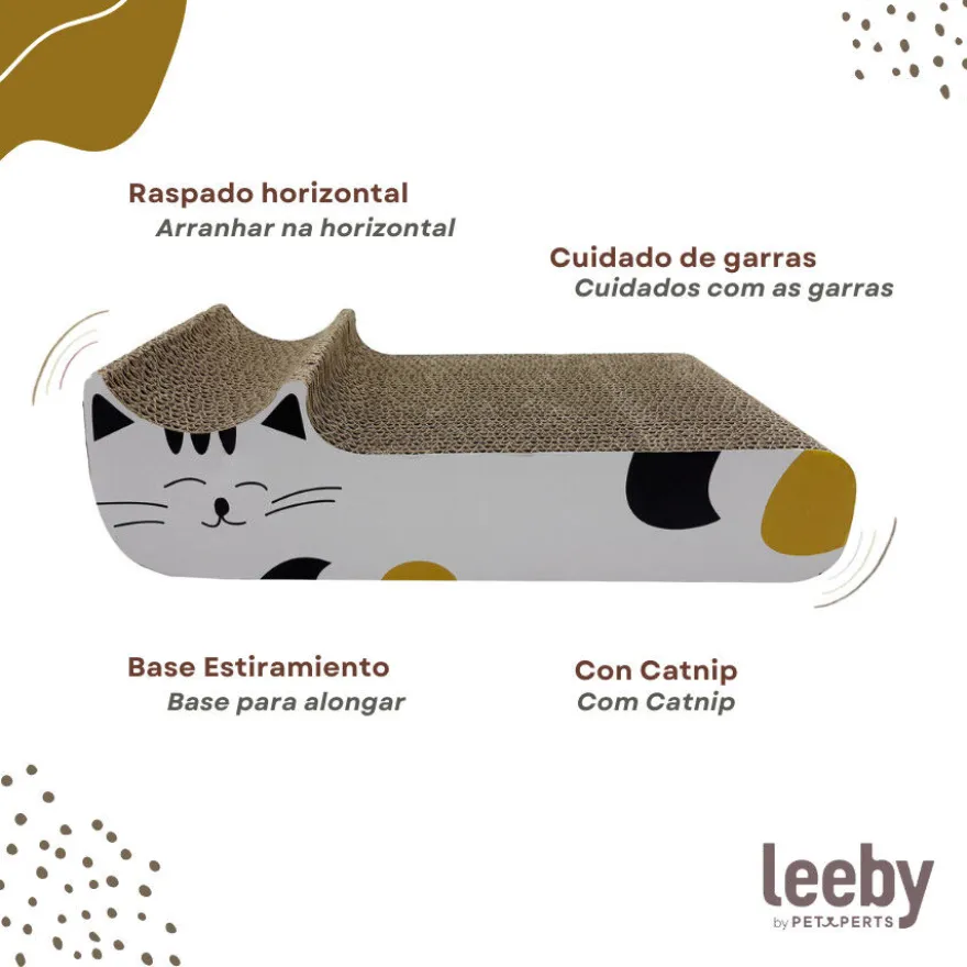 Leeby Kira tabla rascador de cartón blanco para gatos