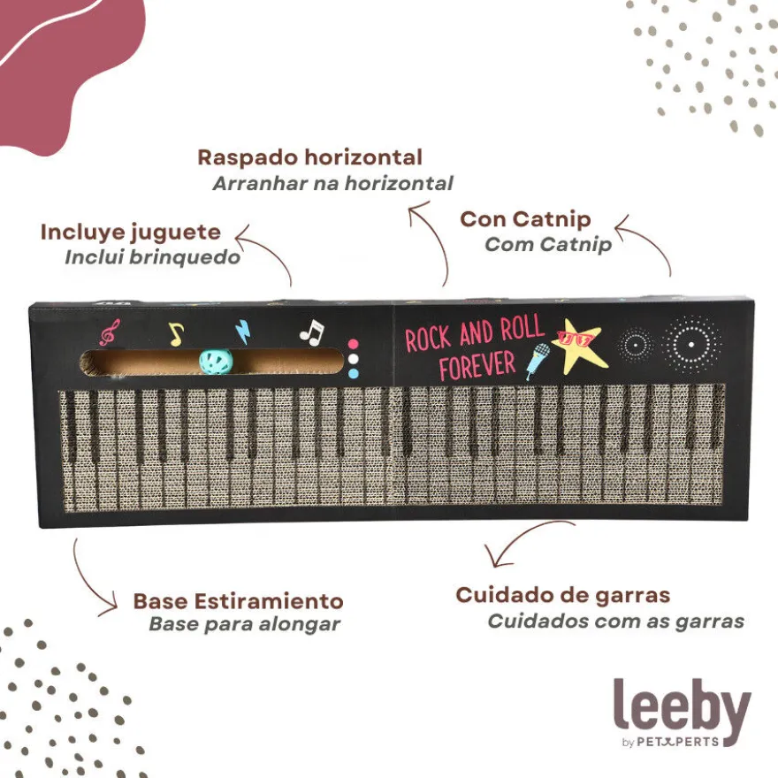 Leeby Kitty teclado rascador de cartón con bola para gatos