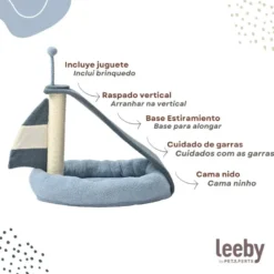 Leeby Koko rascador con cama y juguete para gatitos