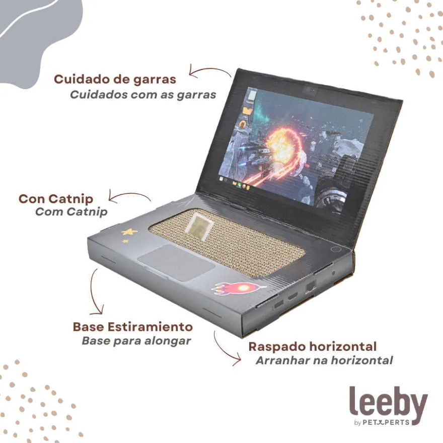 Leeby Lily rascador de cartón en forma de ordenador para gatos