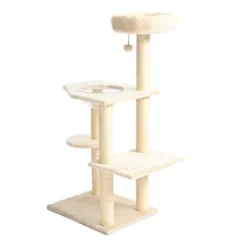 Leeby Luna árbol rascador con cama y juguete para gatos