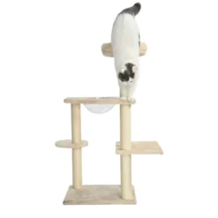 Leeby Luna árbol rascador con cama y juguete para gatos