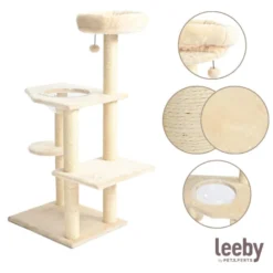 Leeby Luna árbol rascador con cama y juguete para gatos