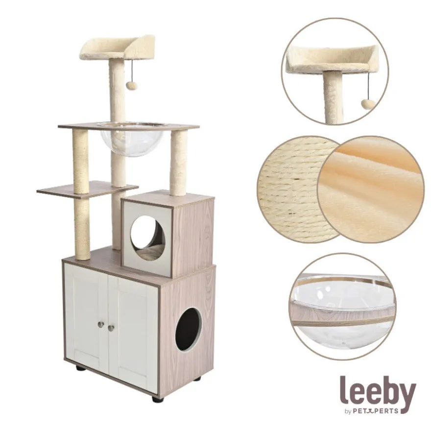 Leeby Luna árbol rascador con mueble para gatos