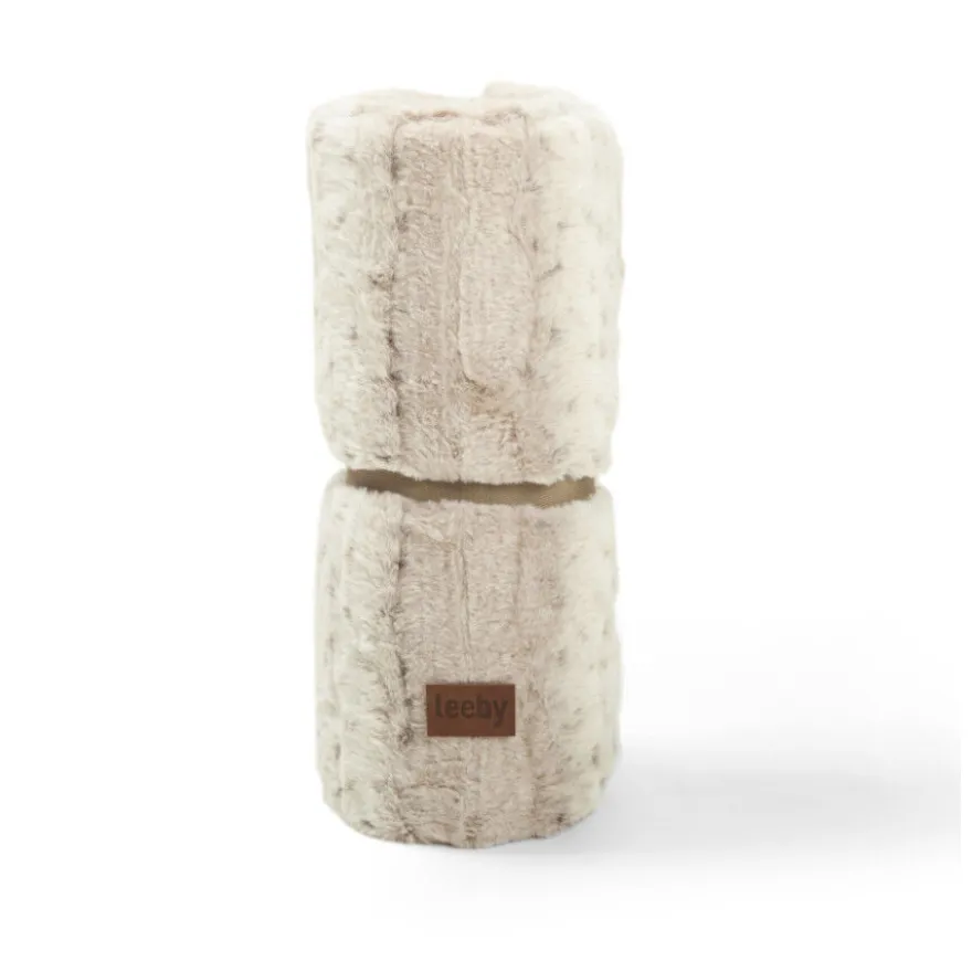 Leeby manta suave leopardo print para perros