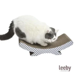Leeby Remy Rocker rascador de cartón horizontal con estampado vichy para gatos