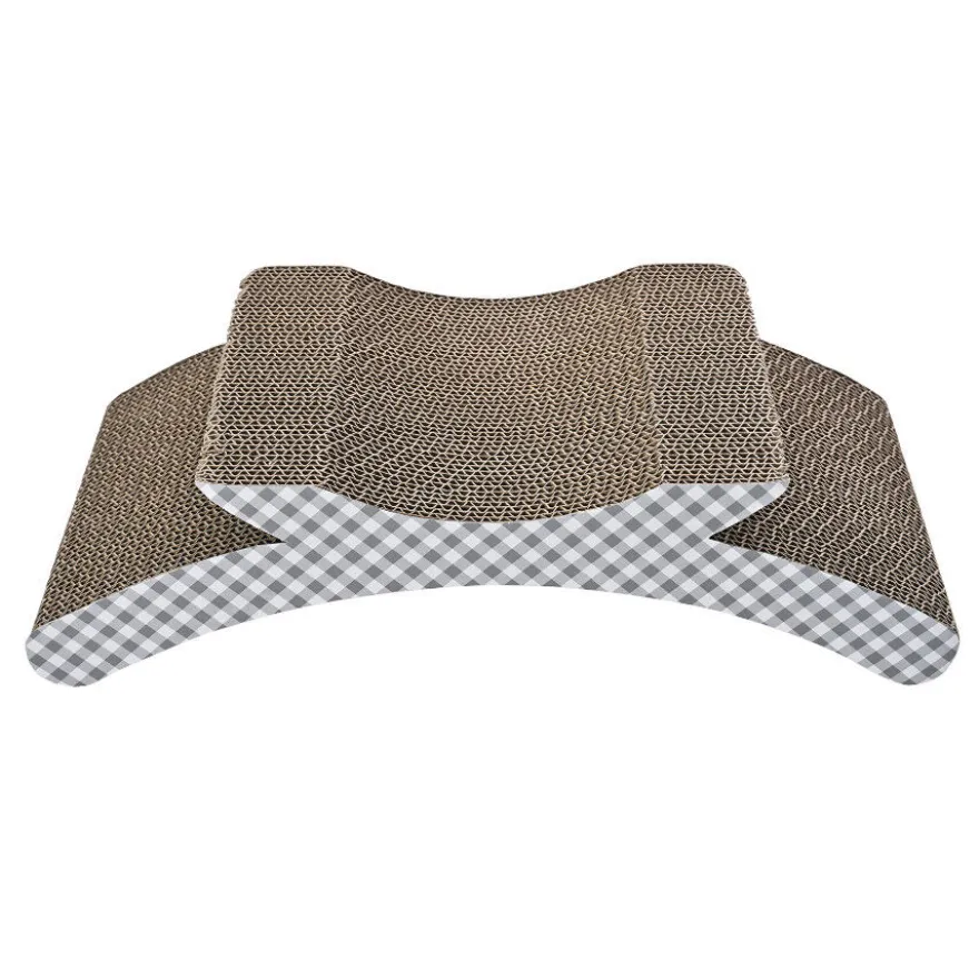 Leeby Remy Rocker rascador de cartón horizontal con estampado vichy para gatos