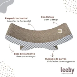 Leeby Remy Rocker rascador de cartón horizontal con estampado vichy para gatos
