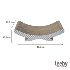 Leeby Remy Rocker rascador de cartón horizontal con estampado vichy para gatos