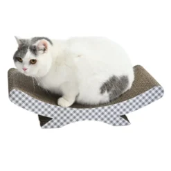 Leeby Remy Rocker rascador de cartón horizontal con estampado vichy para gatos