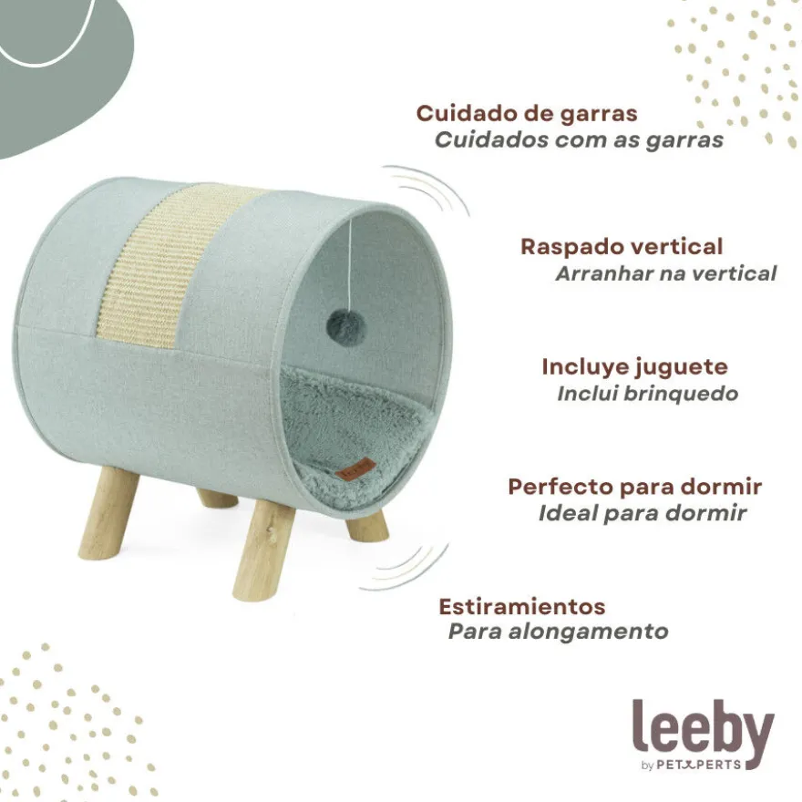 Leeby Saffira cama con rascador y juguete para gatos